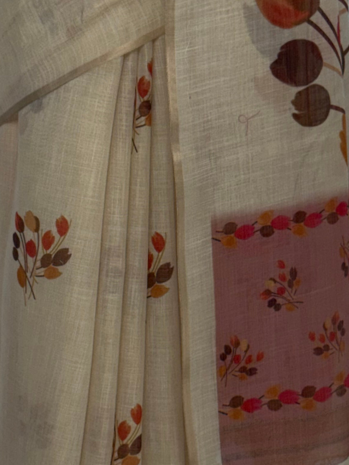 MIMOSA Peach Banarasi Saree — fleets shot full lifestyle