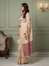 MIMOSA Pink Banarasi Saree — pose 3 styling detail