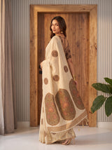 MIMOSA Mustard Banarasi Saree — pose 7 styling detail