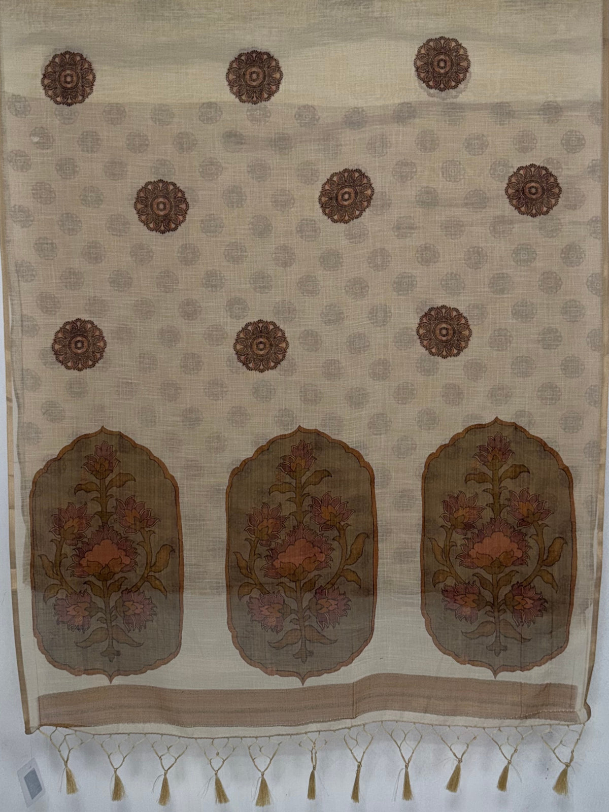 MIMOSA Mustard Banarasi Saree — pallu and zari work detail