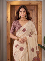MIMOSA Pink Banarasi Saree — pose 10 styling detail