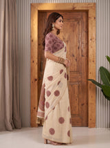 MIMOSA Pink Banarasi Saree — pose 3 styling detail