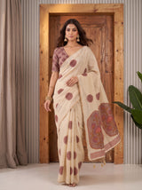 MIMOSA Pink Banarasi Saree — pose 9 styling detail