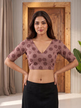 MIMOSA Pink Banarasi Saree — blouse close-up