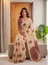 MIMOSA Strawberry Banarasi Saree — pose 8 styling detail