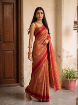 MIMOSA Red Banarasi Saree — pose 9 styling detail