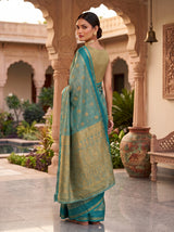 MIMOSA Sapphire Banarasi Saree — pose 9 styling detail
