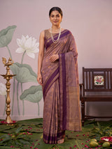 MIMOSA Jamun Banarasi Saree — front view on mannequin