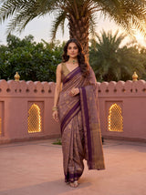 MIMOSA Jamun Banarasi Saree — pose 6 styling detail