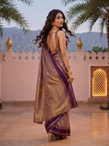 MIMOSA Jamun Banarasi Saree — pose 7 styling detail