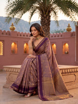 MIMOSA Jamun Banarasi Saree — pose 8 styling detail