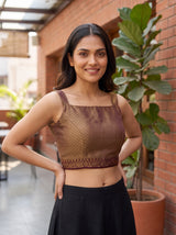 MIMOSA Jamun Banarasi Saree — blouse close-up