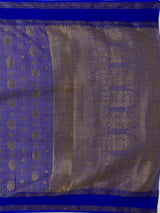 MIMOSA Royal Blue Banarasi Saree — pallu and zari work detail