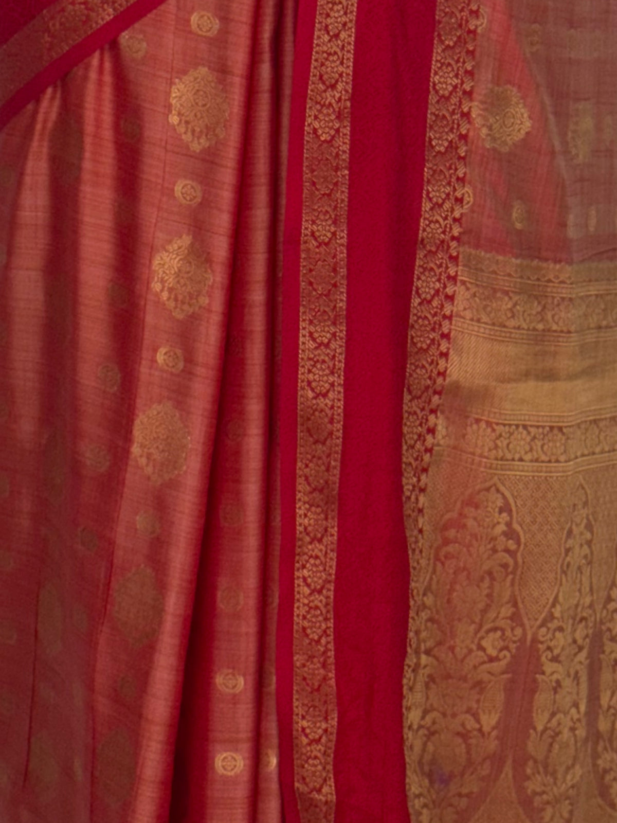 MIMOSA Red Banarasi Saree — fleets shot full lifestyle