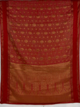 MIMOSA Red Banarasi Saree — pallu and zari work detail