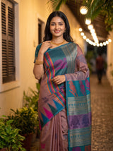 MIMOSA Grey Berhampuri Saree — pose 10 styling detail