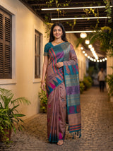 MIMOSA Grey Berhampuri Saree — pose 6 styling detail