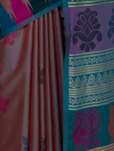 MIMOSA Grey Berhampuri Saree — fleets shot full lifestyle