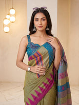 MIMOSA Grey Berhampuri Saree — pose 10 styling detail