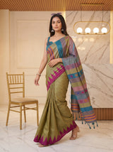 MIMOSA Grey Berhampuri Saree — pose 6 styling detail