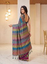 MIMOSA Grey Berhampuri Saree — pose 7 styling detail