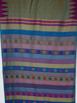 MIMOSA Grey Berhampuri Saree — pallu and zari work detail