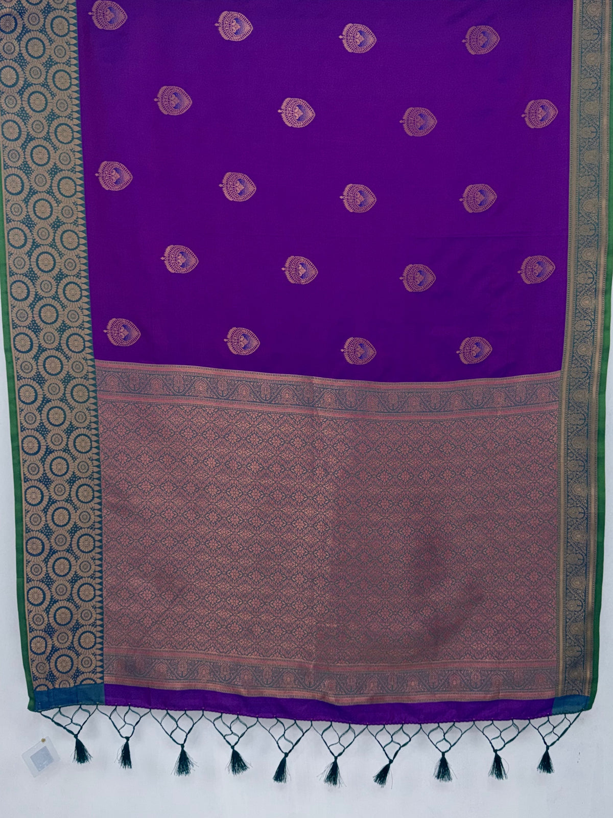 MIMOSA Purple Kanjivaram Saree — pallu and zari work detail