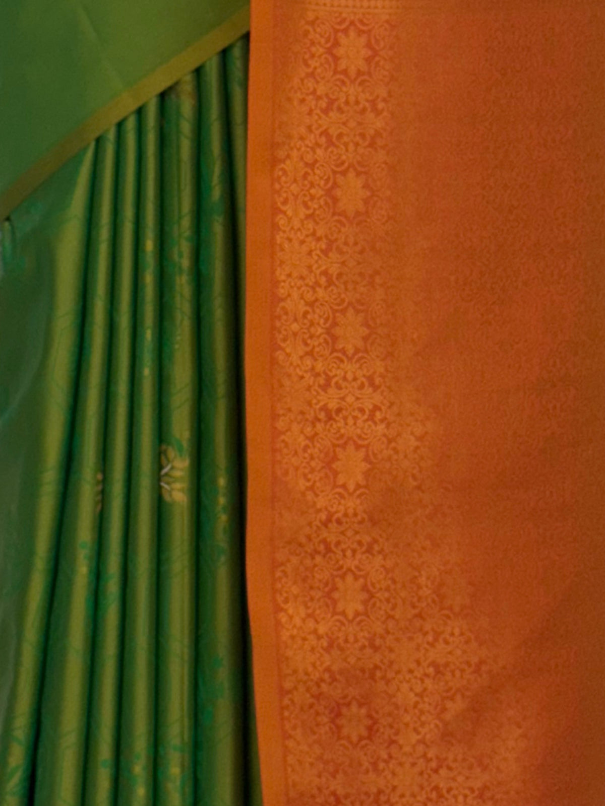 MIMOSA Green Kanjivaram Art Silk Saree — fleets shot full lifestyle