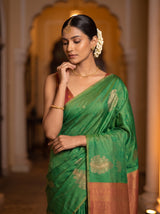 MIMOSA Rama Kanjivaram Art Silk Saree — pose 10 styling detail