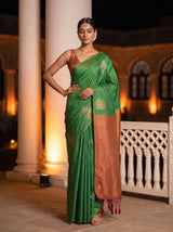 MIMOSA Rama Kanjivaram Art Silk Saree — pose 4 styling detail