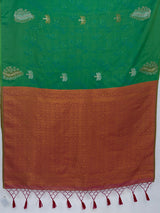 MIMOSA Rama Kanjivaram Art Silk Saree — pallu and zari work detail
