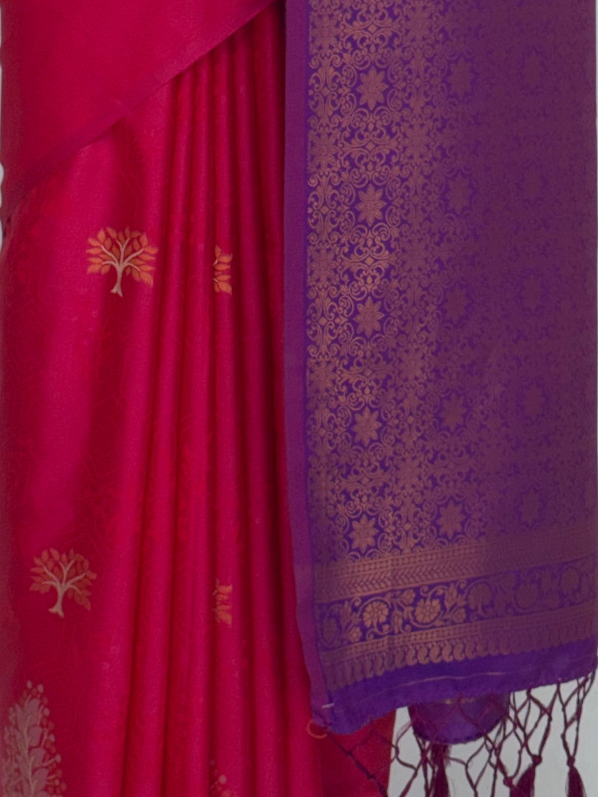 MIMOSA Strawberry Kanjivaram Art Silk Saree — fleets shot full lifestyle