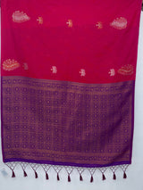 MIMOSA Strawberry Kanjivaram Art Silk Saree — pallu and zari work detail
