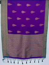 MIMOSA Purple Kanjivaram Saree — pallu and zari work detail