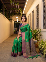 MIMOSA Rama Kanjivaram Saree — pose 8 styling detail