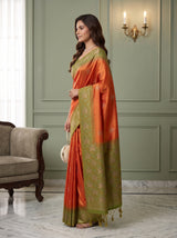 MIMOSA Mustard Kanjivaram Saree — pose 3 styling detail