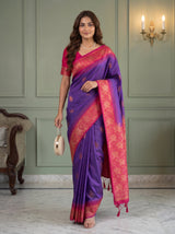 MIMOSA Purple Kanjivaram Saree — pose 6 styling detail