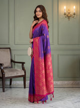 MIMOSA Purple Kanjivaram Saree — pose 9 styling detail