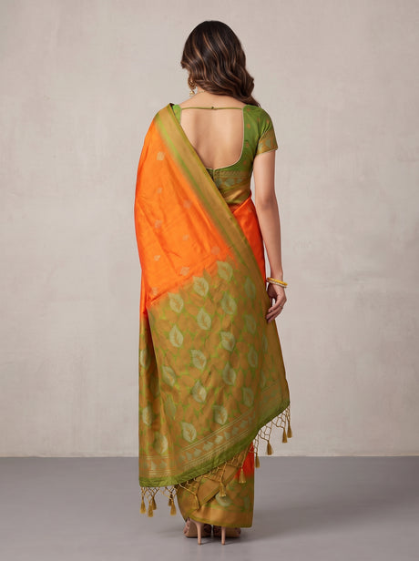 MIMOSA Gold Kanjivaram Art Silk Saree — pallu and body details
