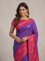 MIMOSA Violet Kanjivaram Art Silk Saree — pose 10 styling detail