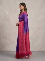 MIMOSA Violet Kanjivaram Art Silk Saree — model close-up