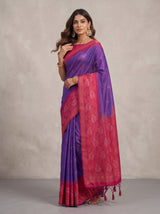 MIMOSA Violet Kanjivaram Art Silk Saree — model lower section