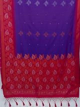 MIMOSA Violet Kanjivaram Art Silk Saree — pallu and zari work detail