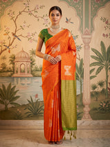 MIMOSA Gold Kanjivaram Art Silk Saree — AI model lifestyle pose