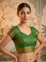 MIMOSA Gold Kanjivaram Saree — blouse close-up