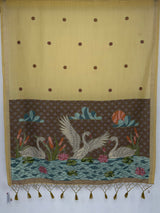 MIMOSA Gold Bhagalpuri Cotton Saree — pallu and zari work detail