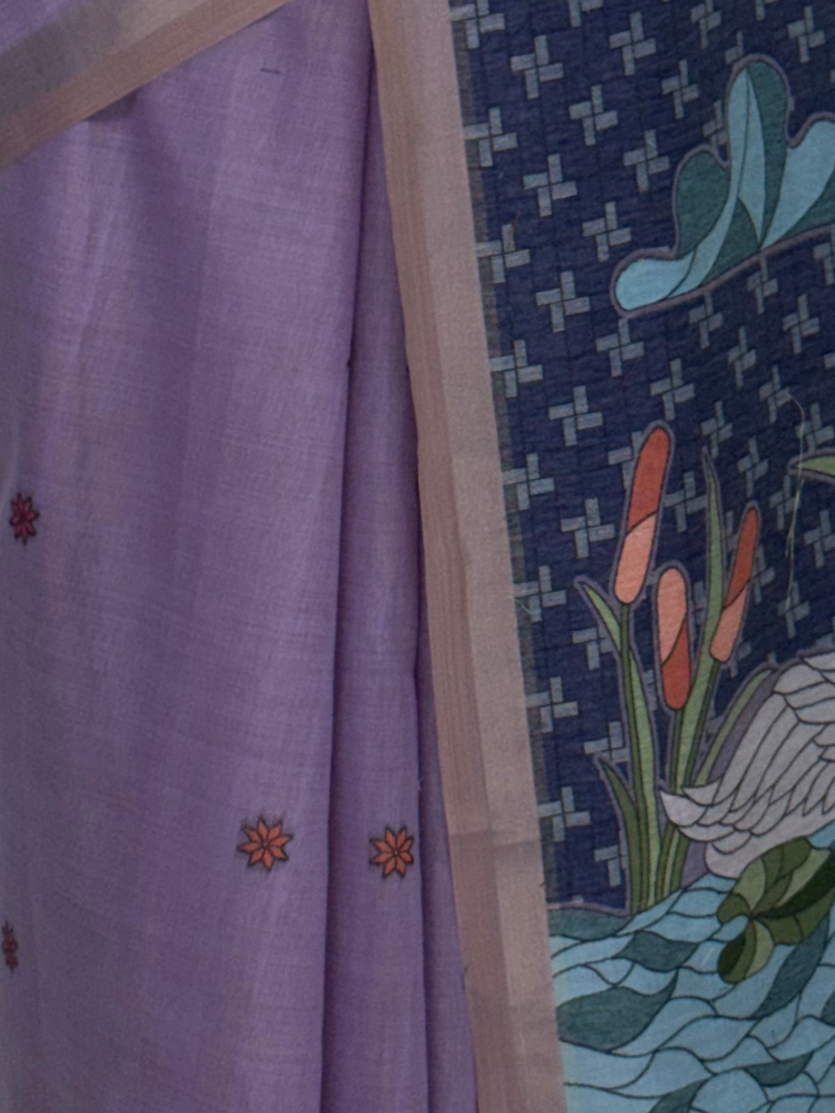 MIMOSA Lavender Bhagalpuri Cotton Saree — fleets shot full lifestyle