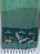 MIMOSA Rama Bhagalpuri Cotton Saree — pallu and zari work detail