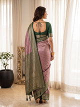 MIMOSA Magenta Kanjivaram Saree — pose 2 styling detail