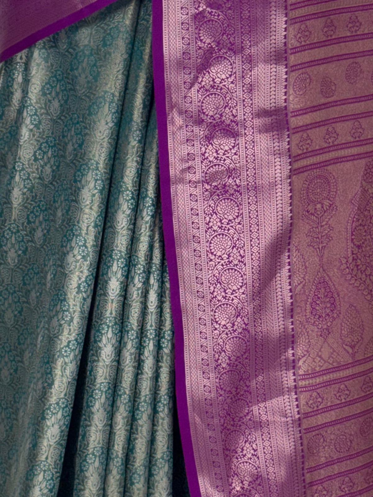 MIMOSA Sapphire Kanjivaram Saree — fleets shot full lifestyle